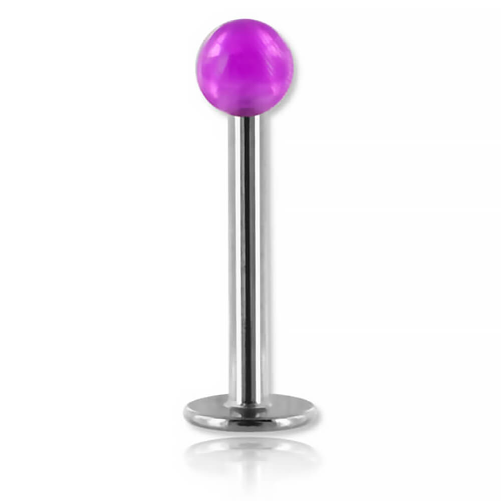 Micro labret acier avec boule fluo unie - Imagen 12 de 12