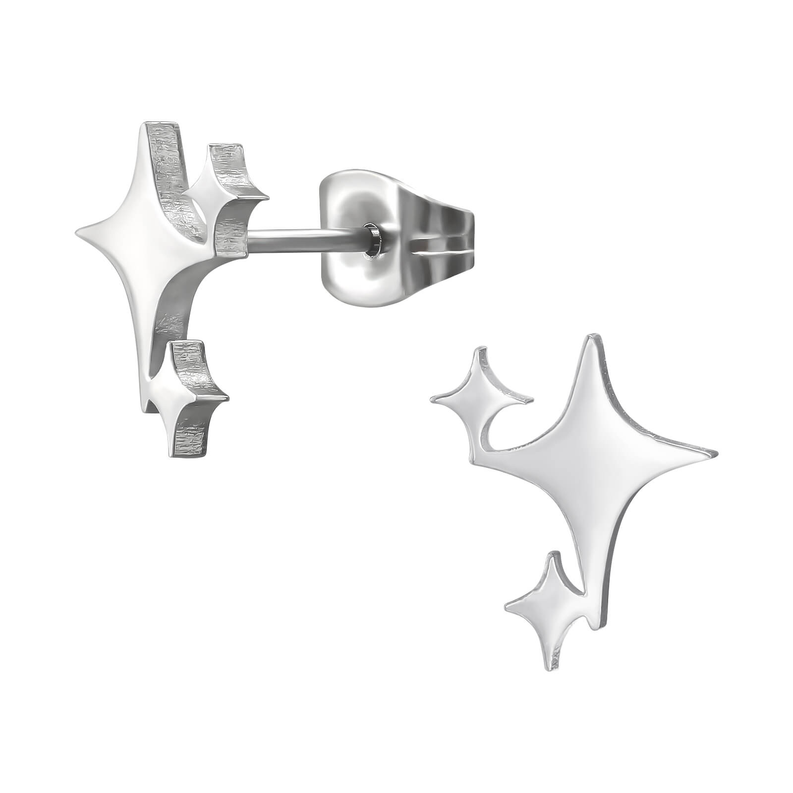 Clous D Oreilles Acier Inoxydable Etoile O7 Mm 553018 main image 1